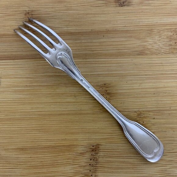 Christofle France Chinon Youth Child Fork 5.75 in Silverplate Antique 1862 - Picture 3 of 4